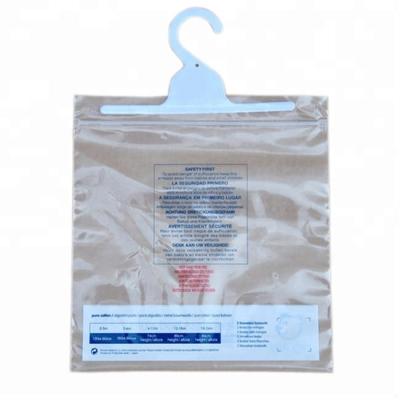 China Recyclable Hanger Polybag Custom Packaging Bags For Clothes / Plastic Bag With Hanging Hook for sale