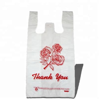 China 30 Micron BIODEGRADABLE Plastic Thank You Bags T Shirt Bag for sale