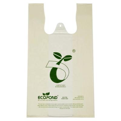 China BIODEGRADABLE Eco Friendly Compostable Degradable Shopping Plastic T-shirt Bags With Water-Oil Printing for sale