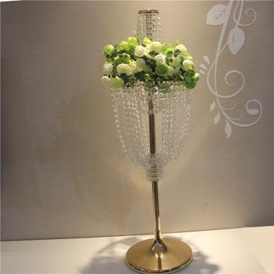 China Wedding Star Spring Dual Use Hanging Ceiling Drape Table Centerpiece Decorated Crystal Pillar For Weddings for sale