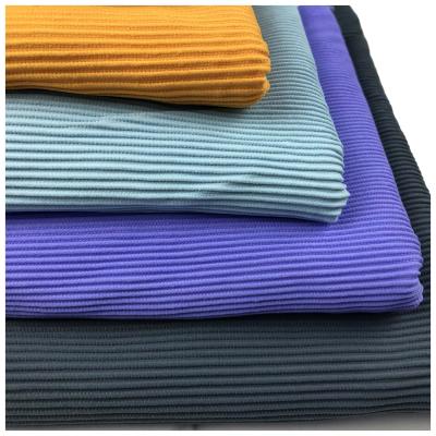 China Stretch Wholesale 4 Way Stretch Ribbed Nylon Lycra Stretch Ply Fabric For Swimwear for sale