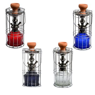 China 2022 Fashionable factory wholesale russian hookah pen india hookha pipe glassshisha hookah with cage for sale