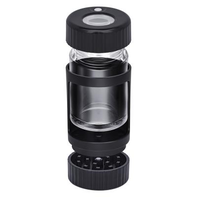 China Wholesale Custom LED 4X Logo Herb Stash Jar MAG Jar Air Stocked Tight Expanding POT With Herb Grinder for sale