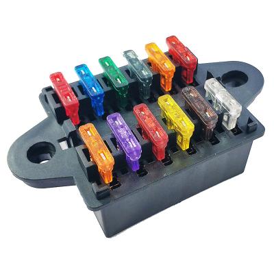 China Blanket. Excellent waterproof design. 12 way DC 12v fuse box fuse block 24V 32V blade fuse box block holder ATC ATO 2 input 12 ouput for sale