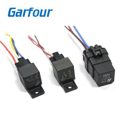 China Automotive dc 12 volt 40 amp 5 pin relay socket with 4 wires for car for sale