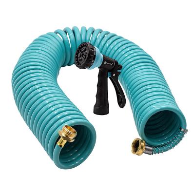 China Anti-Abrasion PU Spring Coiled Garden Hose Recoil Water Pipe for sale