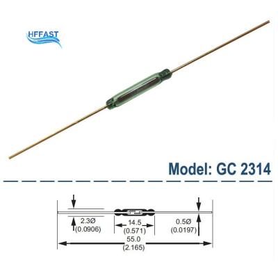 China High Voltage 20mm Reed Switch GC2314 10VA Max 400V. for sale