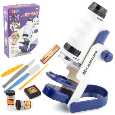 China Mini Biological Microscope Portable Detachable Educational Simulation Toy Plastic Hot Selling Microscope Science Toy Set For Children for sale