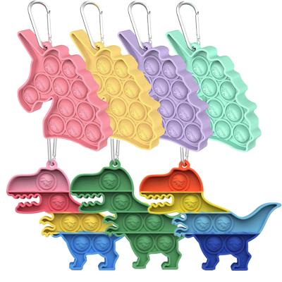 China Cute Silicone Unicorn Dinosaurs Kitty Fingertip Press Soft Key Chain Soft Push Key Chain Portable/Eco-Friendly/Waterproof Bubble Compression Wholesale for sale