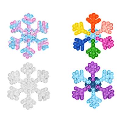 China Popular Toy Sensory Toy Fingertip Push Silicone Christmas Push Bubble Snowflake Toy for sale