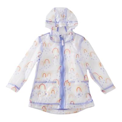 China Good Quality Translucent Raincoat OEM ODM Rainbow Girl Raincoat Singlet Raincoat Office Clothes For Children Kids Raincoat for sale