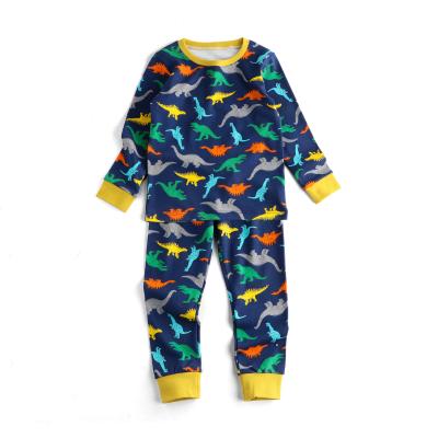 China Breathable Office 60 Days OEM ODM OBM Long Sleeve Kids Pajamas Snug Fit Clothing 100% Cotton Pajama Set Boys 2pc Pajama Set Boys Girls Sleepwear for sale