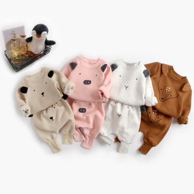 China 100% Cotton Anti-Shrink Animal Baby Long Sleeve Baby Clothing Sets Winter Baby Long Sleeve Outfits for sale