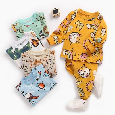 China 100% Cotton Anti-Shrink Cartoon Long Sleeve Baby Clothing Sets Winter Baby Long Outfits for sale