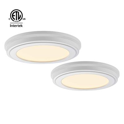 China Surface Mounted Hot Selling 11 Inch Ultra Thin Matte Black Beveled Light Flush Mount Round LED Ceiling Lights for sale