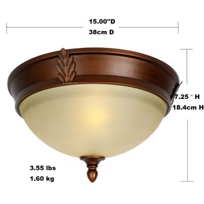 China Hot Sale Manufacturer Supply 15 Inch Outdoor Mounted Flushmount Oil-rubbed Bronze Medium Flush Mount Lights for sale