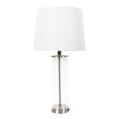 China Modern Modern Bedroom Living Room Table Lamp Metal Plastic and Fabric with USB Port and 2pk Table Lights for sale