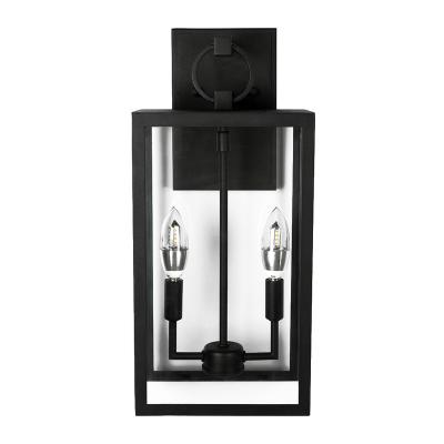 China EUROPEAN Outdoor Wall Mounted Light Fixture Medium Side Finish Wall Lantern Electric Black Sconce Candle Holder for sale