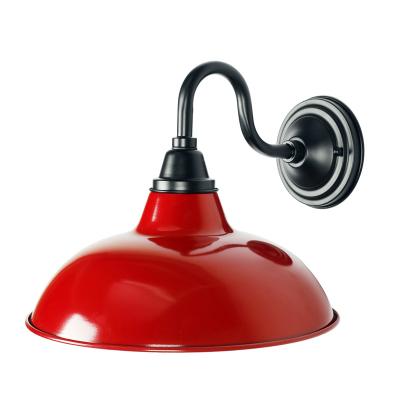 China Yard Outdoor Industrial Door Wall Mounted Lamp Black and Red Wall Sconce Farmhouse Finish Exterior Wall Sconce for sale