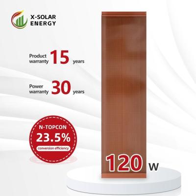 Chine Modules solaires à tuiles plates en double verre orange 120W Panneaux solaires courant de fusible maximal 25A à vendre