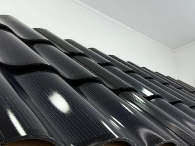 China 69.00cm * 45.00cm * 0.90cm Home Solar Energy BIPV Roof Tiles Solar Curve Roof Tiles Black Solar Panel Roof Tiles Photovoltaic for sale