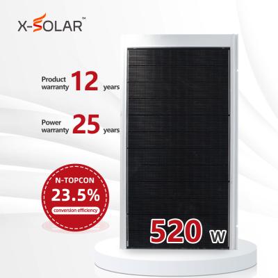 중국 520W BIPV 태양광 패널 오픈 서킷 전압 48.65V 컬러 스틸 지붕 태양광 패널 판매용