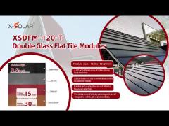 Home BIPV Roof Tiles 95W Double Glass Flat Solar Panel Floor Tiles