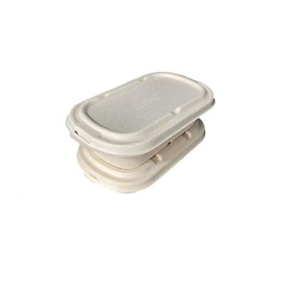 China Compostable Biodegradable Within 90 Days Eco Friendly Unbleached Brown Bagsse 500ml Oval Box With PP Lid To Go Lunch Food Container for sale