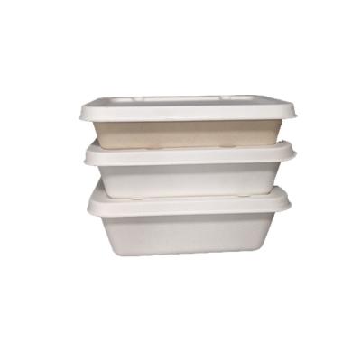 China Compostable Biodegradable Within 90 Days Hot Sale Factory Compostable And Degradable Baggase Oval Box 500ml Production With PET Lid Paper Box With Clear Lid for sale