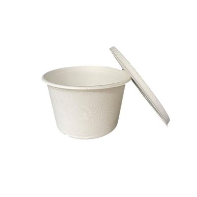 China 650ml Barrel Disposable Compostable Microwavable Tableware Bagasse Biodegradable Bowl Meat And Vegetable Lunch Bowl for sale