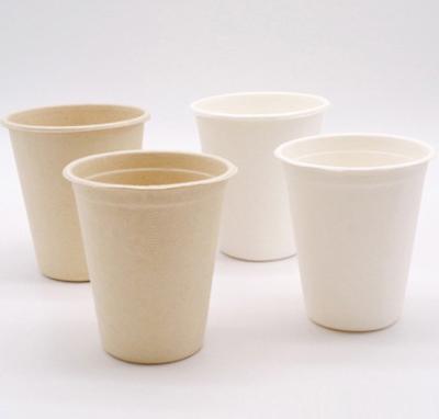 China Disposable Biodegradable Sugar Cane Bagasse Paper Portion Coffee Cups 8oz Sugar Cane Eco-friendly Compostable Pulp Cup Bagasse for sale