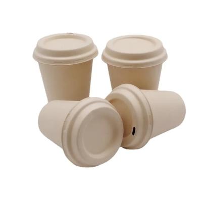 China Eco Friendly Disposable Coffee Cup With Lid Bagasse Coffee Mug 8oz Compostable Coffee Cup for sale