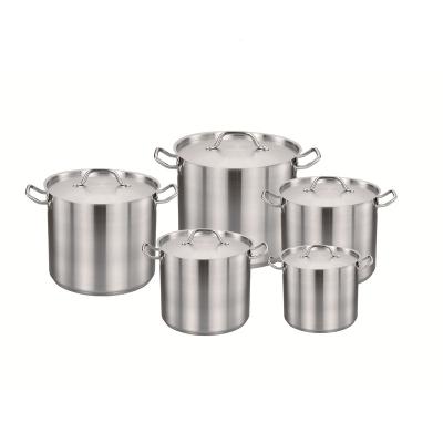 China Sustainable Factory Directly Sell Stainless Steel Stockpot Set Stainless Steel Cookware Sets Covered Stockpot for sale