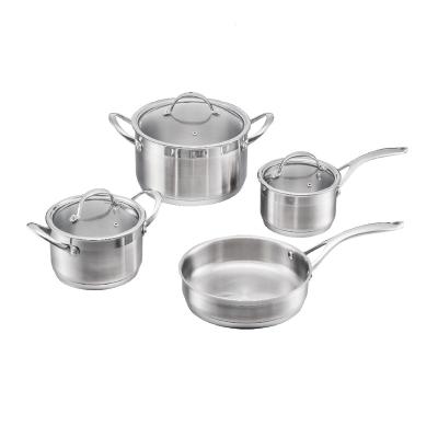 China Sustainable High Quality Wholesale Custom Cheap 7Pcs Cooking Pot Set Stainless Steel Cookware Pot Set Cookware Set Cooking for sale