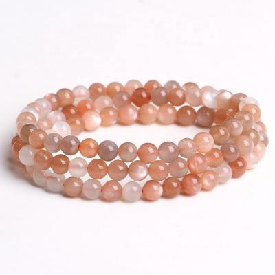 China Polished Beads Strand Hot Sale 8MM Natural Small Round Jade Colored Moonlight Beads for sale