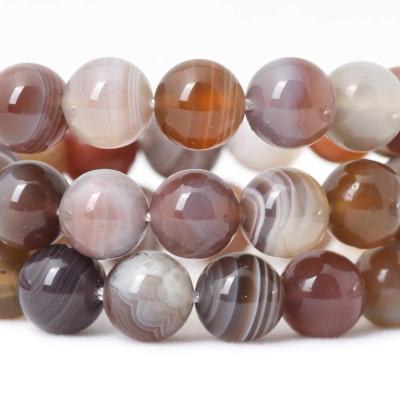 China Polished Beads Strand Gray Botswana Agate 8MM Jade Loose Beads Jewelery Gemstone Bead Best Selling Gemstone for sale