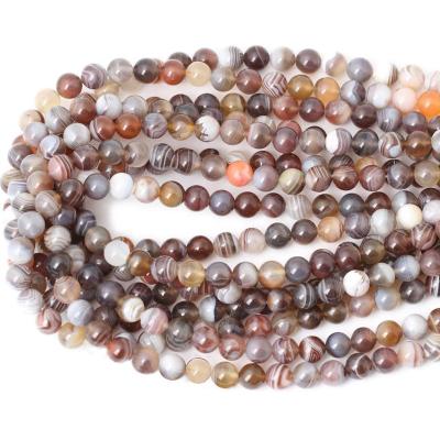 China Polished Beads Strand Gray Botswana Agate 8MM Jade Loose Beads Jewelery Gemstone Bead Best Selling Gemstone for sale