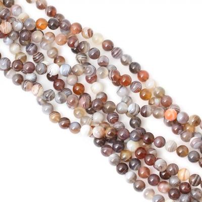 China Polished Beads Strand Gray Botswana Agate 8MM Jade Loose Beads Jewelery Gemstone Bead Best Selling Gemstone for sale