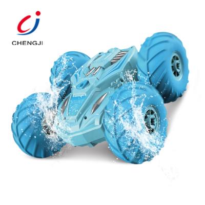 China Newest RC Hobby Side 2.4g 4wd rc stunt car dual amphibious waterproof remote control 2 in 1 land water amphibious rc car for sale