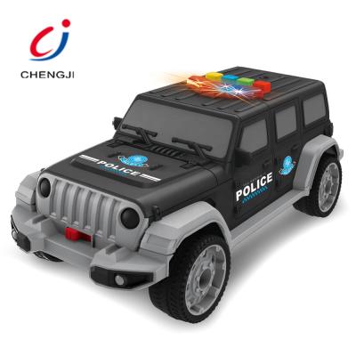 China Friction Toy 1:64 Kid's Die Cast Toy Metal Police Car, Alloy Storage Friction Operated Police Car With Light Music for sale