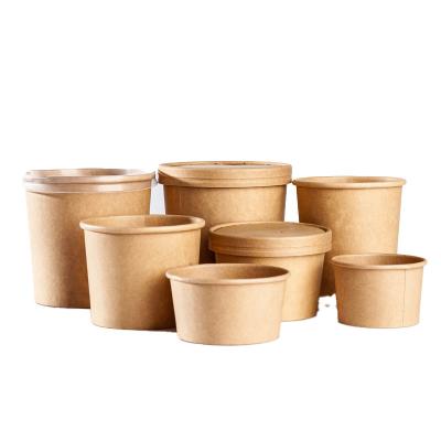 China Wholesale Custom Logo Simple Biodegradable Fast Food Soup Snack Wrapping Paper Biodegradable Hot Bowls/Cups Eco Friendly for sale