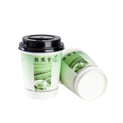 China Biodegradable Double Wall Kraft Paper Coffee Cup Biodegradable Paper Cups For Hot Drinks for sale