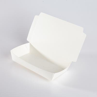 China Biodegradable Hot Selling Disposable Fast Food Snack Using White Packaging Take Out Convenience Kraft Paper Box for sale