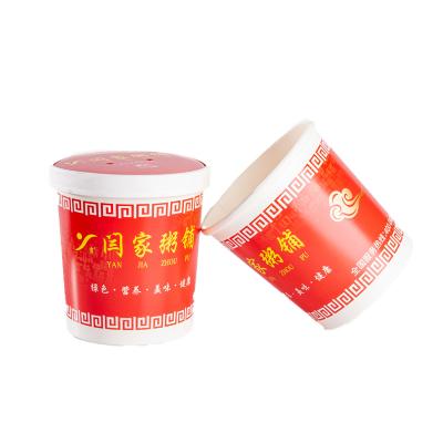 China Waterproof disposable custom logo printing eco-friendly hot soup bowls congee paper bowl with lid for wholesales for sale