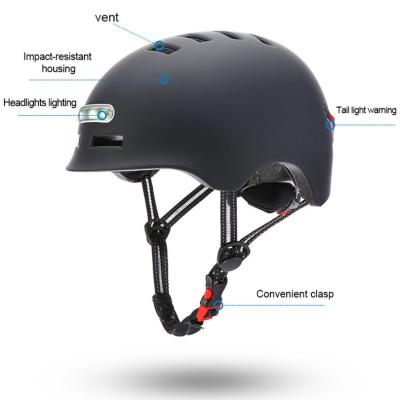 China Protection For Xiaomi Scooter Urban Black Protective Helmet Bike Adult Accessories With LED Light for sale