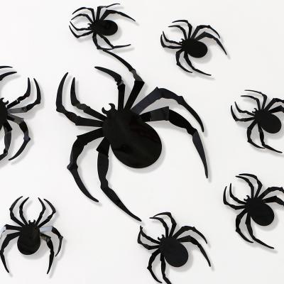 China Wholesale PVC Halloween Festival Party Decoration 3D Spider Wall Stickers Background Wall Haunted Room Layout Spider Stickers for sale