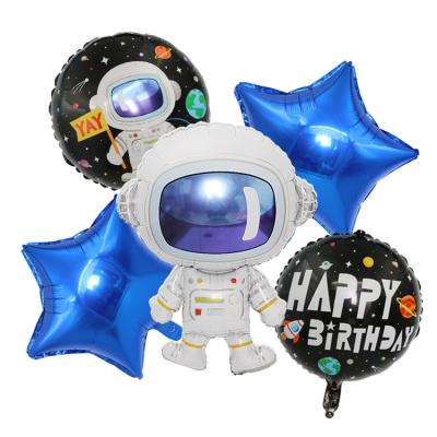 China Astronaut Rocket Spaceship Foil Balloon Children's Birthday Party Baby Birthday Astronaut Theme Party Decoration Cartoon Set for sale