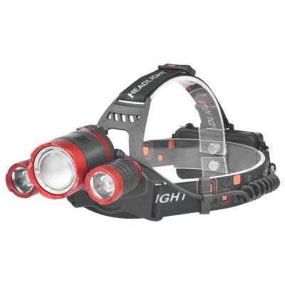 China Coba XML-T6 Industrial Super Bright Camping Emergency LED DC Input Rechargeable 18650 Li-ion Battery Zoom Most Powerful Headlamp for sale