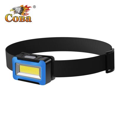 China Emergency camping nightriding Coba COB Dry Battery ABS Amazon Hot Selling Cheap Head Lamp for sale