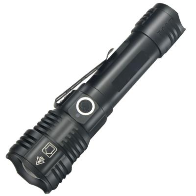 China Zoomable Tactical Flashlight Coba 4C LED Aluminum Alloy Rechargeable Battery Indicator Super Bright Zoom Most Powerful Attack Main Flashlight for sale